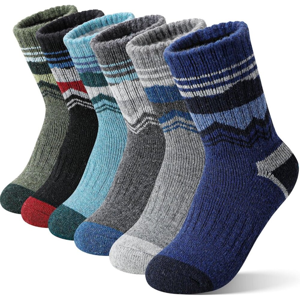 Kids Merino Wool Hiking Socks Thermal Winter Warm Thick Boys Toddlers Girls Cush